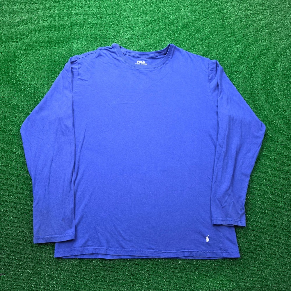 Polo Ralph Lauren Classic Fit Long-Sleeve Pony Tshirt Mens Large Blue Casual